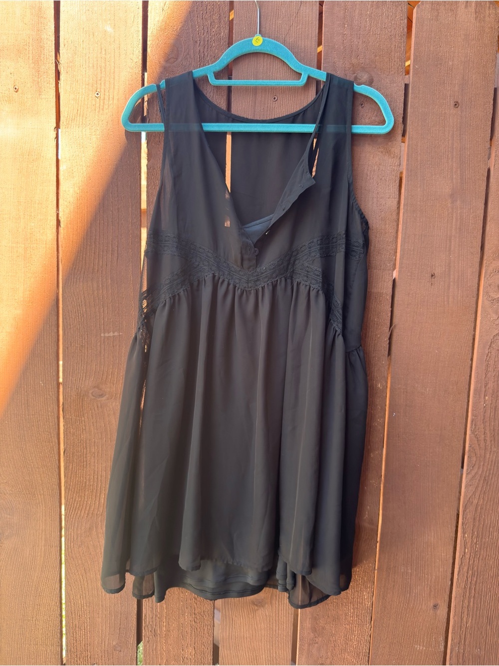 Black Sheer Sleeveless Babydoll Tunic